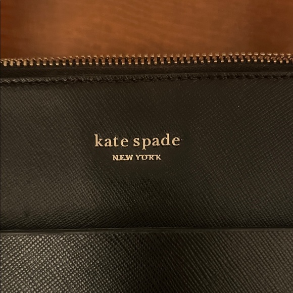 kate spade Black Leather Tote with Front Slip Pocket - Picture 2 of 5